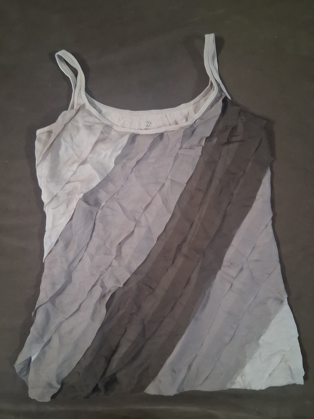 New York & Company Gray Diagonal Stripe Camisole Y2k